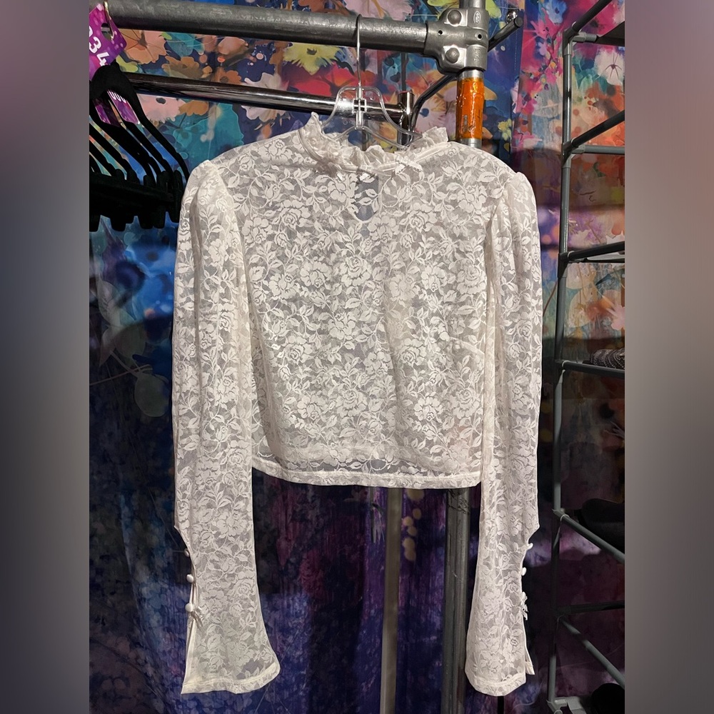 For Love & Lemons lace cropped top